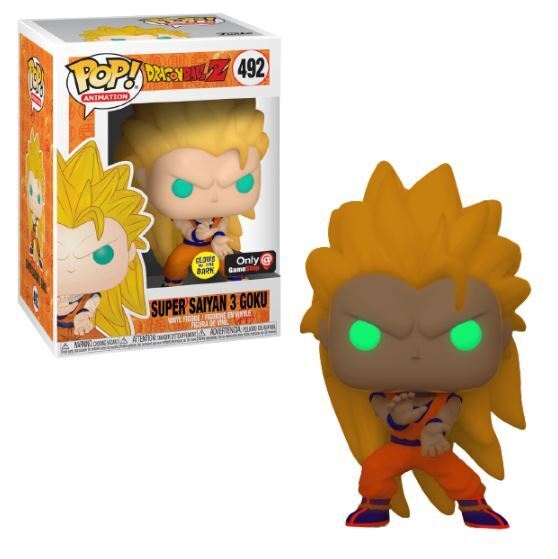 Funko POP! Animation: Dragon Ball Z - Super Saiyan 3 Goku (GiTD)(GameStop)(Damaged Box) #492