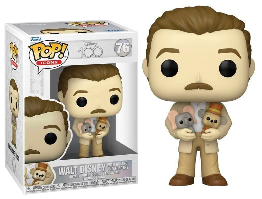 Funko POP! Icons: Disney 100 - Walt Disney And Dumbo & Timothy Plush #76