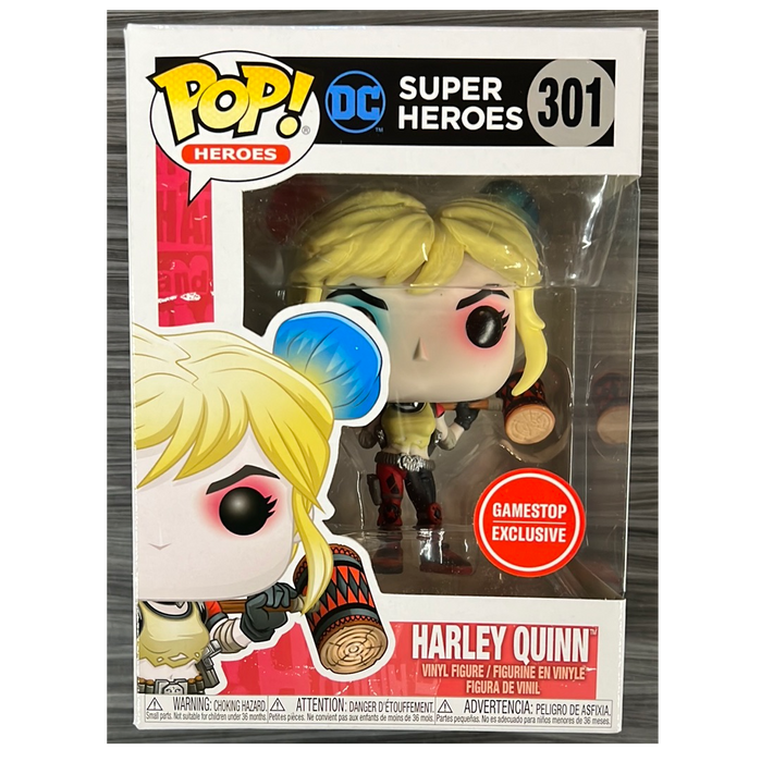 Funko POP! Heroes: DC Super Heroes - Harley Quinn (GameStop Circle Sticker) #301