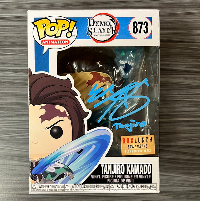 Funko POP! Animation: Demon Slayer - Tanjiro Kamado (GiTD)(BoxLunch)(Signed/Zach Aguilar/JSA)[C] #873