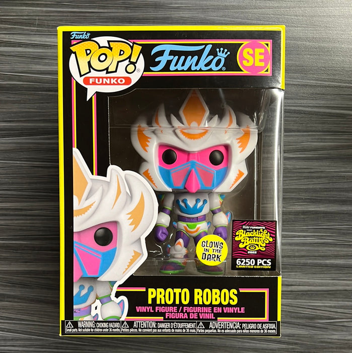 Funko POP! Funko: Proto Robos (Blacklight Battle 2022/6250 PCS ERROR STICKER)(GITD) #SE