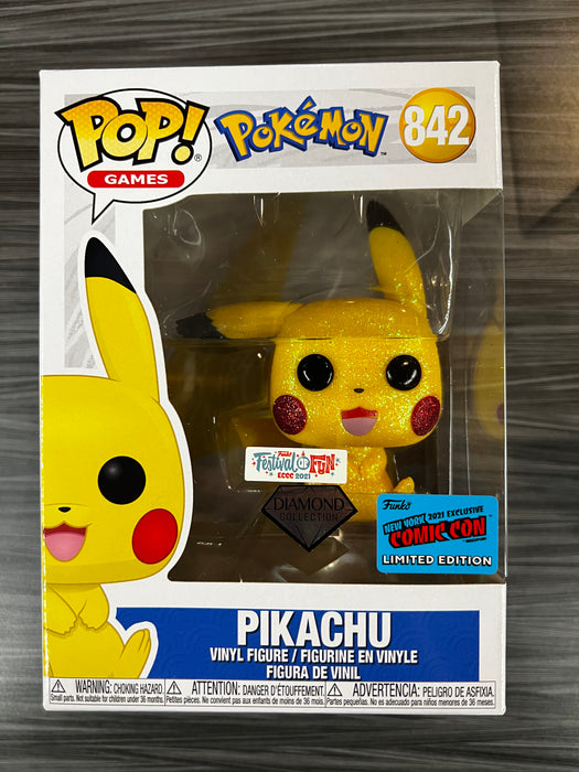 Funko POP! Games: Pokemon - Pikachu (Diamond)(Festival of Fun)(2021 NYCC) #842