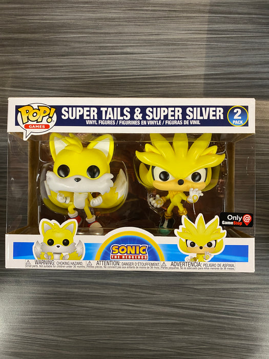 Funko POP! Games: Sonic The Hedgehog - Super Tails & Super Silver (GameStop) 2Pack